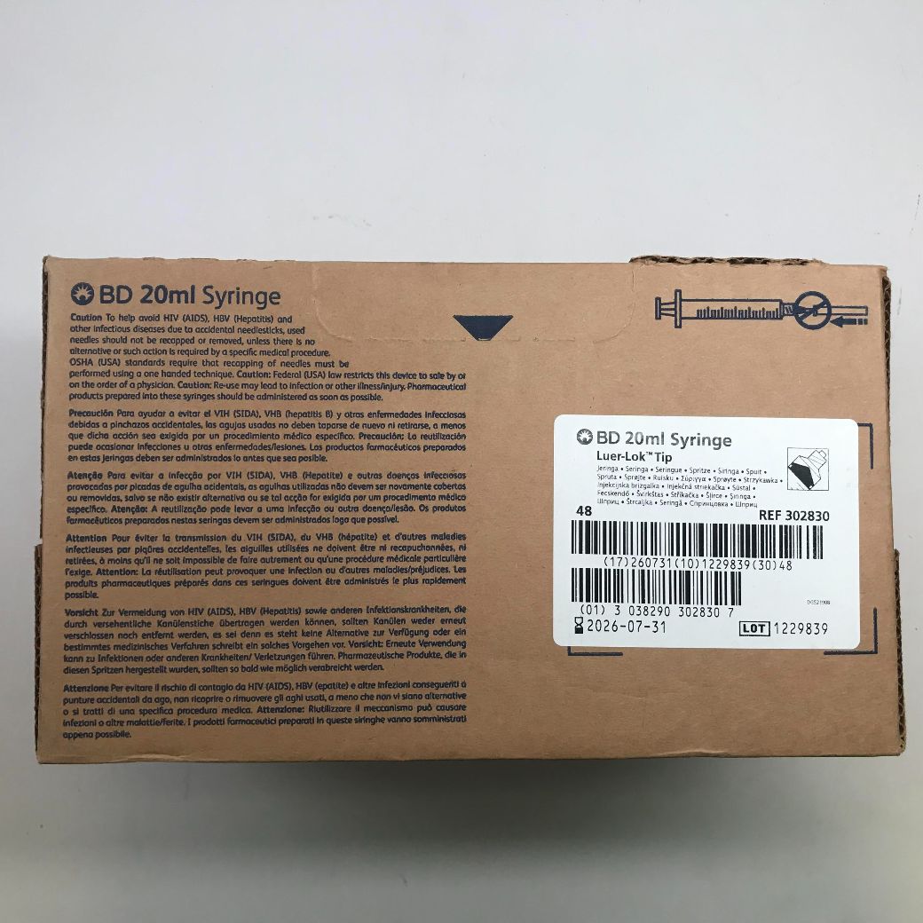 BD 20ml Luer Lock Syringe