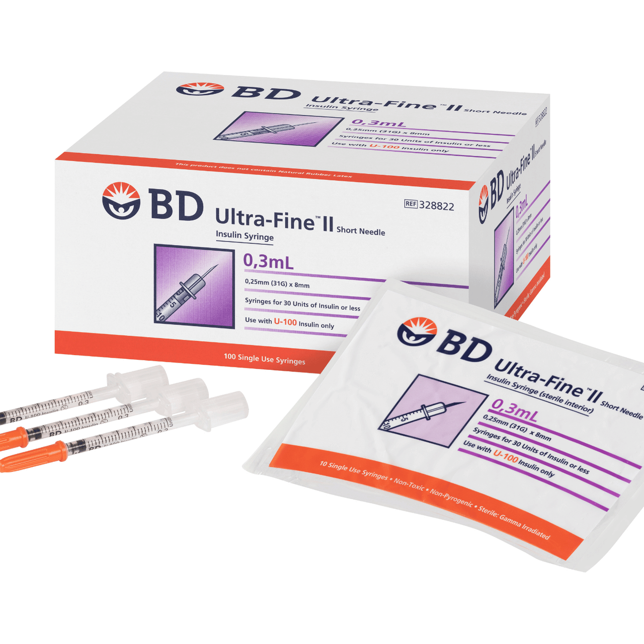 BD Insulin 0.3ml with 31G x 5/16" (8mm)