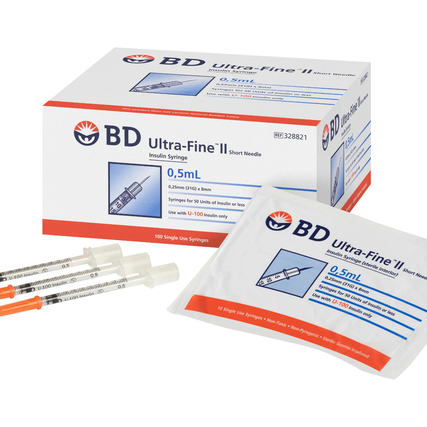 BD Insulin 0.5ml with 31G x 5/16" (8mm)