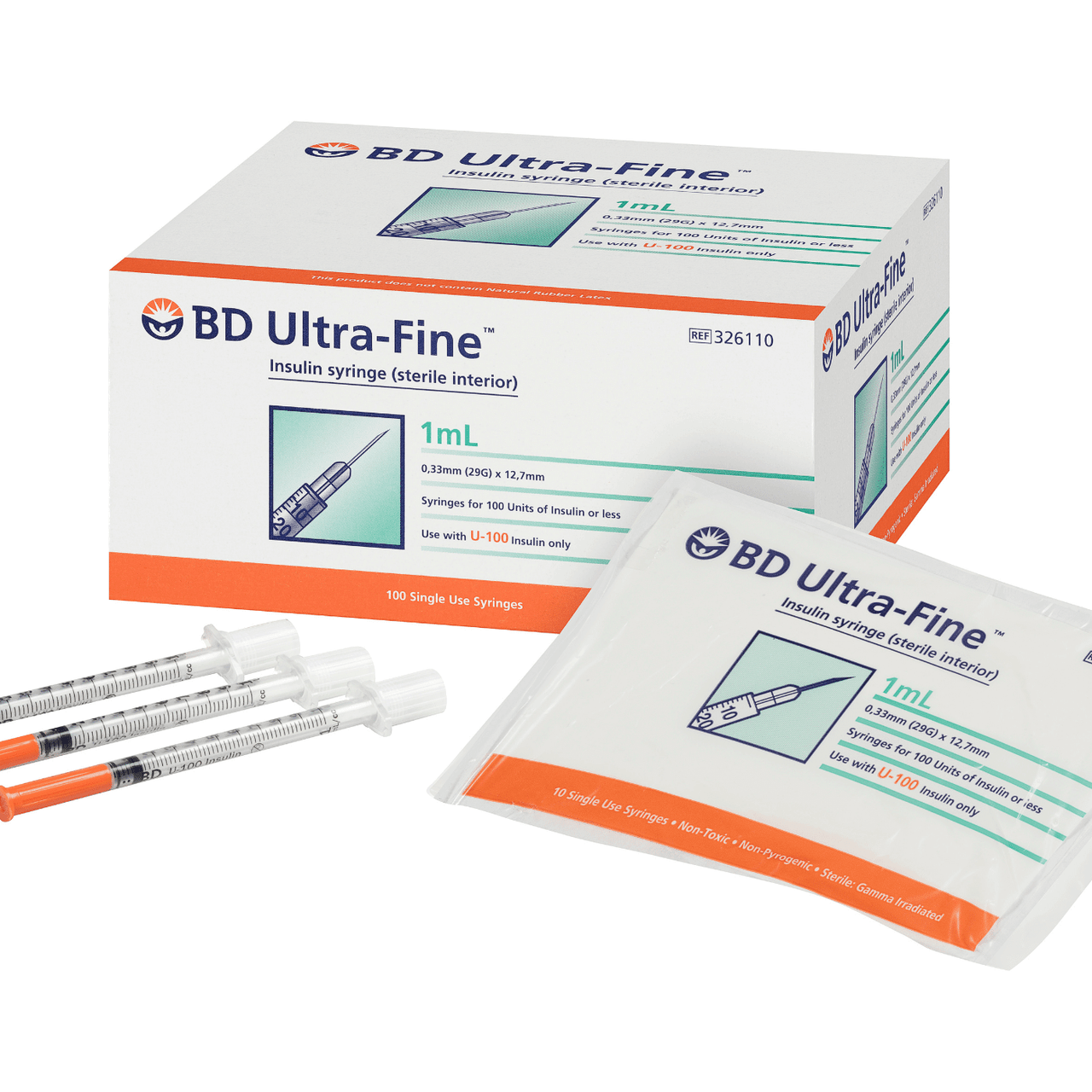 BD Insulin 1ml with 29G x 1/2" (12.7mm)