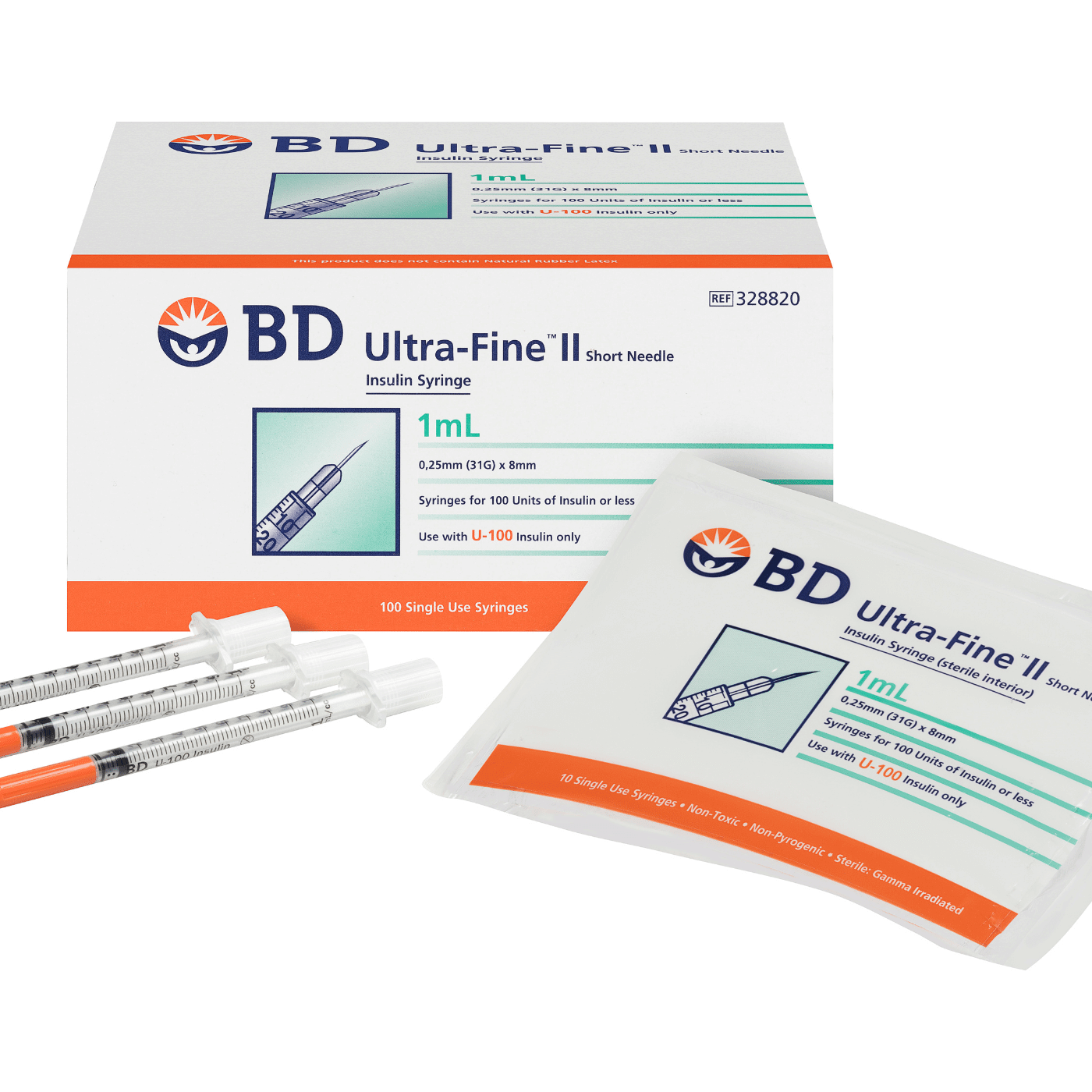 BD Insulin 1ml with 31G x 5/16" (8mm)