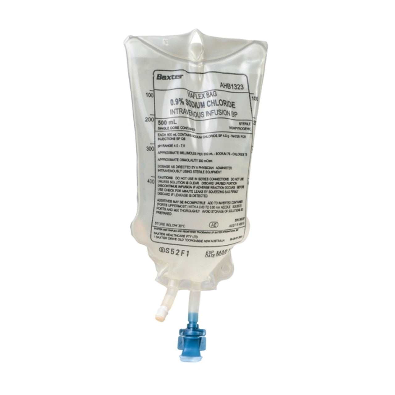 Baxter Intravenous IV Infusion 0.9 Percent Sodium Chloride - 500ml - Loose