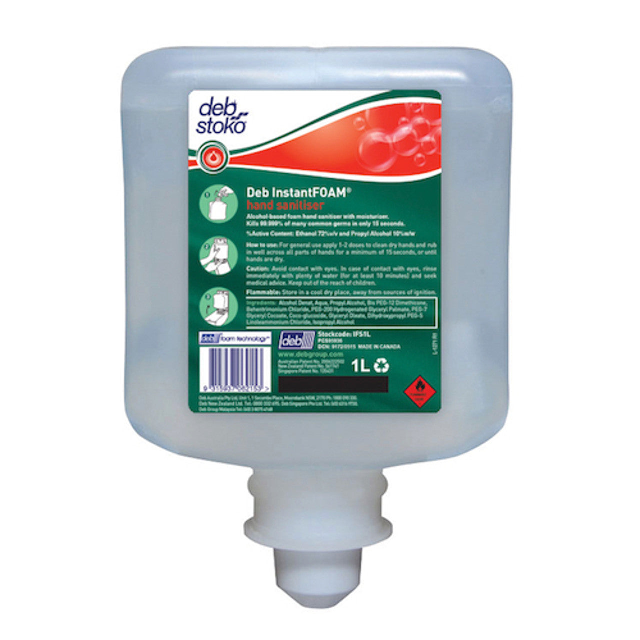 Deb InstantFOAM® Alcohol Hand Sanitiser Cartridge 1L