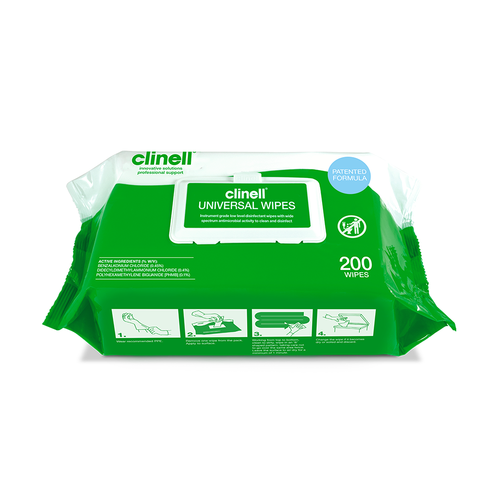 Gama Clinell Antibacterial Hygiene Wipes - Pack/200