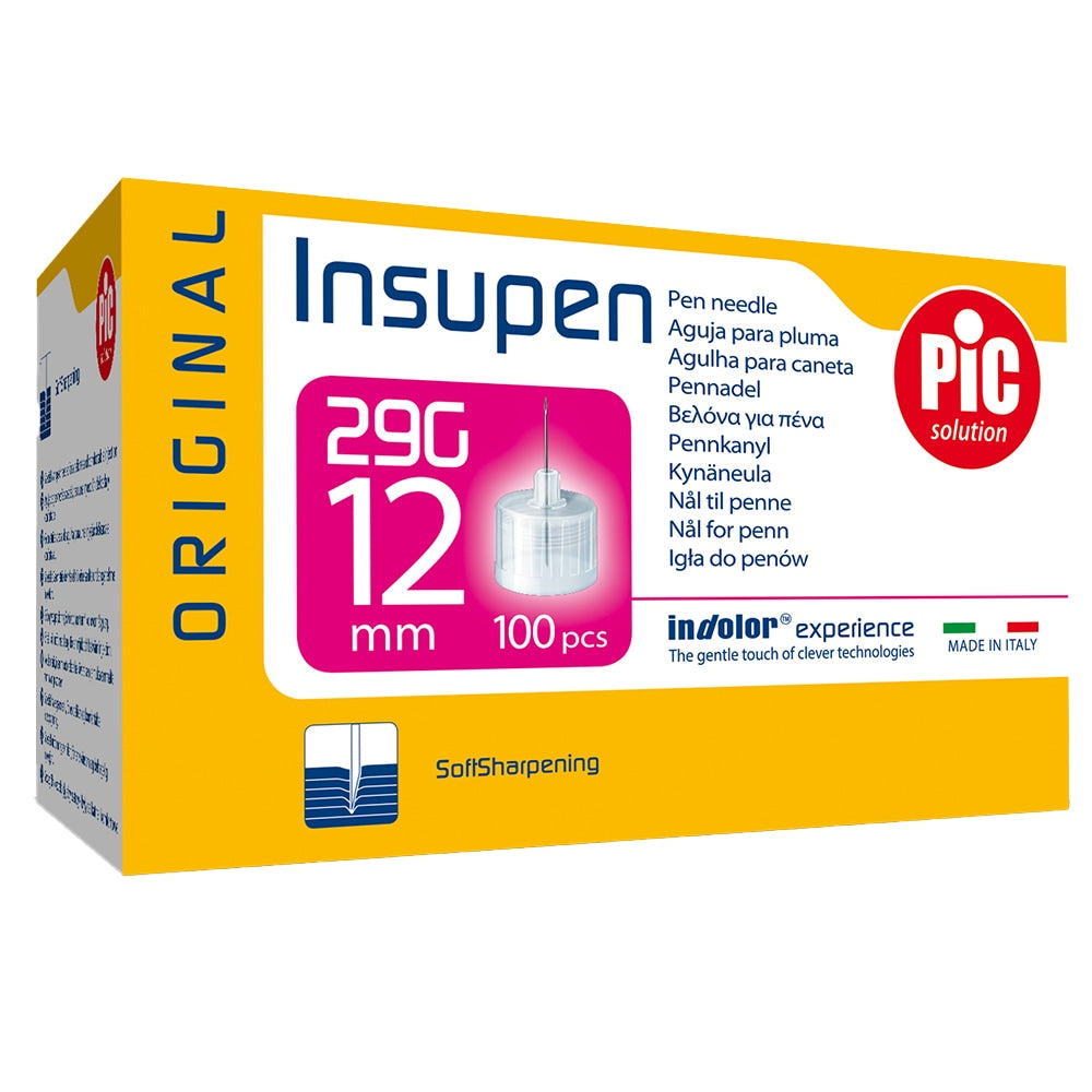 Insupen Pentips 12mm x 29G Needle - 100 Pen Needles