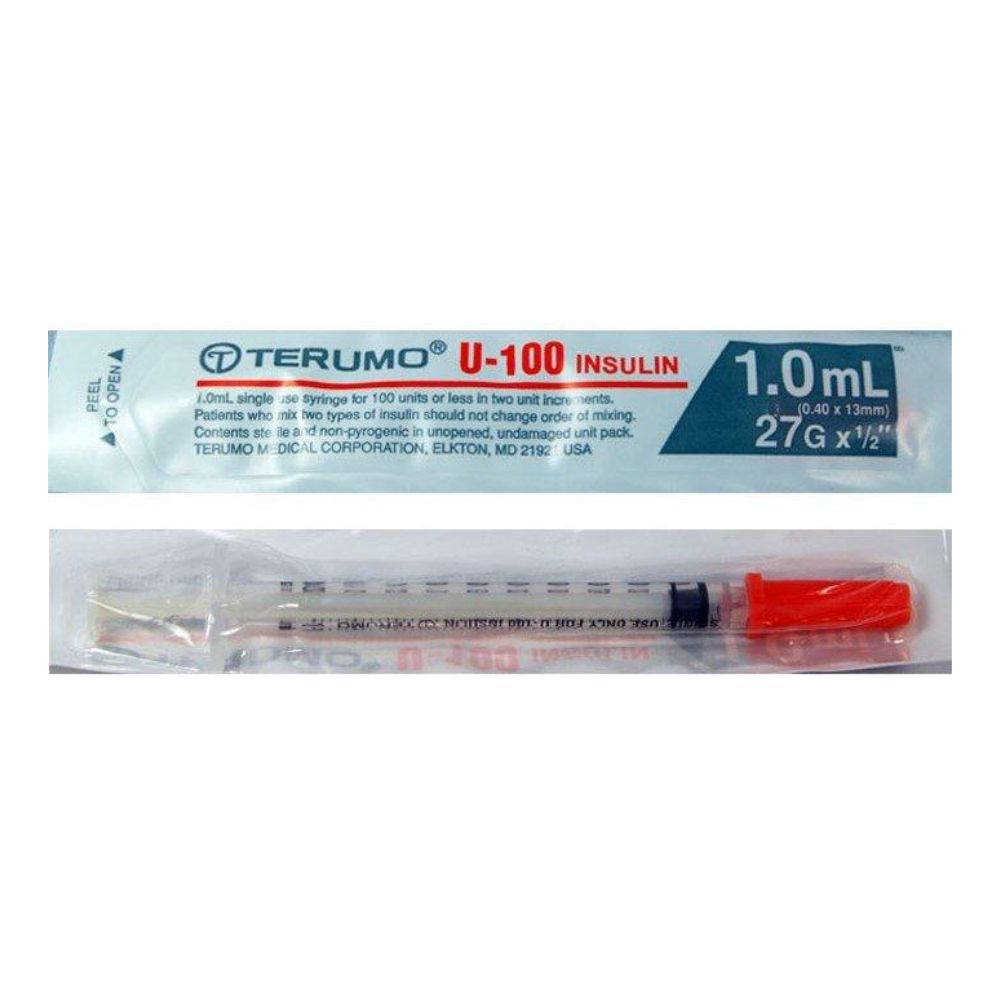 Insulin Syringe 1.0mL U100 insulin 27G x 13mm