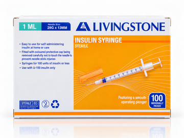 Livingstone Insulin 1ml with 29G x 1/2" (13mm)