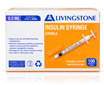 Livingstone Insulin 0.3ml with 31G x 5/16" (8mm)
