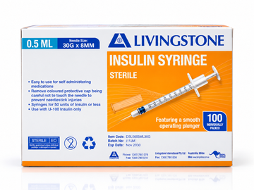 Livingstone Insulin 0.5ml with 30G x 5/16" (8mm)