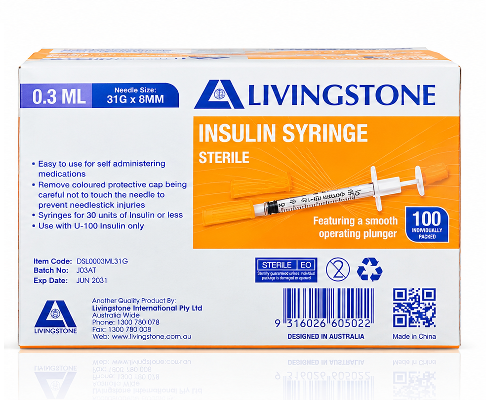 Livingstone Insulin 0.3ml with 31G x 5/16" (8mm)