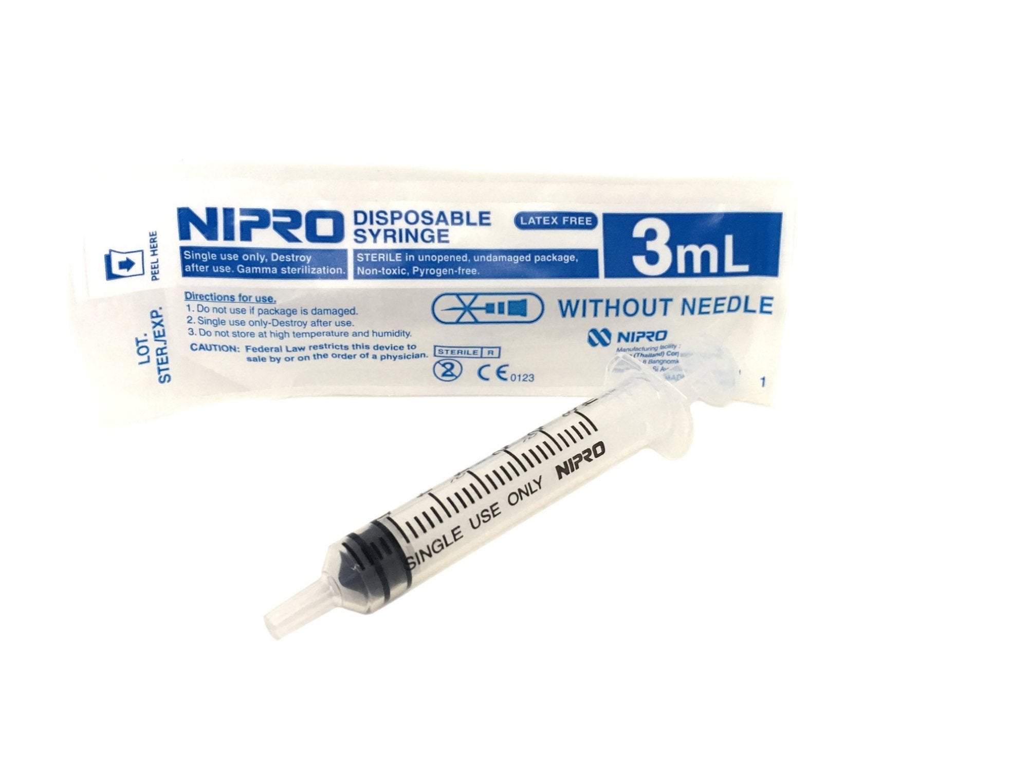 Nipro 3ml Luer Slip Syringe 100/Box