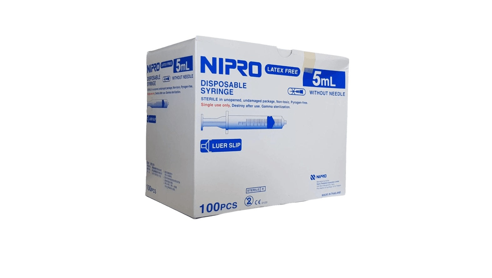 Nipro 5ml Luer Slip Syringe 100/Box
