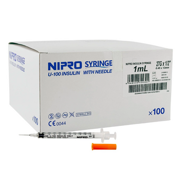 Nipro Insulin 1.0mL U100 insulin 27G x 1/2" (13mm)