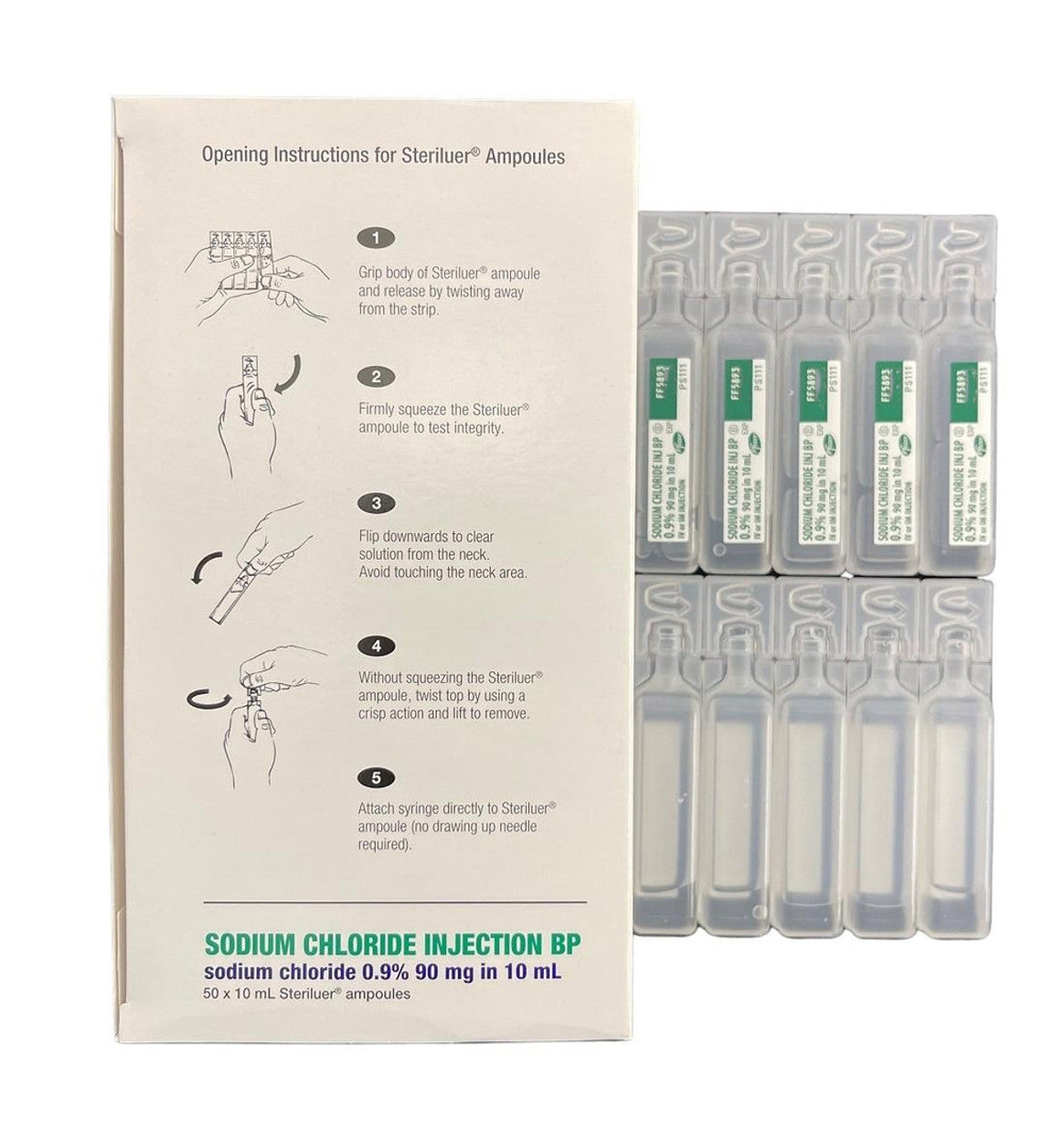 Pfizer Sodium Chloride, 0.9% Ampoule 10ml For Injection - Box/50