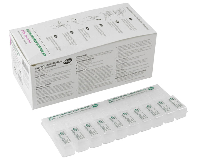 Pfizer Sodium Chloride, 0.9% Ampoule 5ml For Injection - Box/50 ...