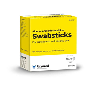 Reynard Health Supplies 2% Chlorhexidine & 70% Alcohol Antiseptic Cotton Swabstick - Box/50