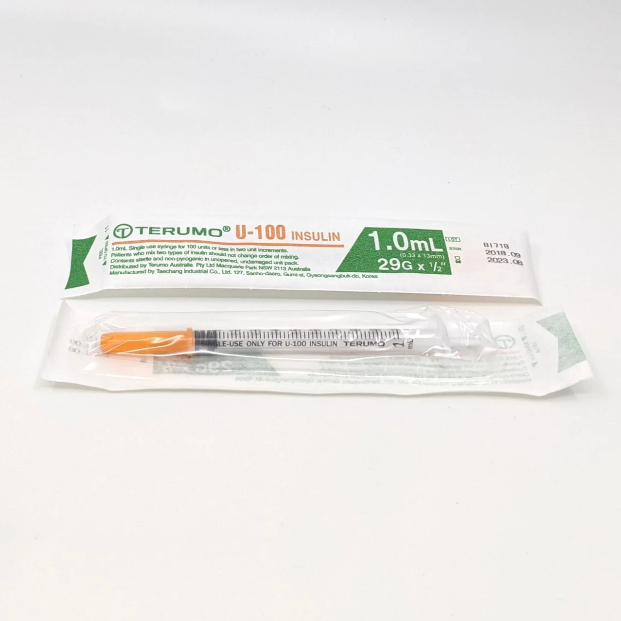 Terumo Insulin 1.0mL U100 insulin 29G x 1/2" (13mm)