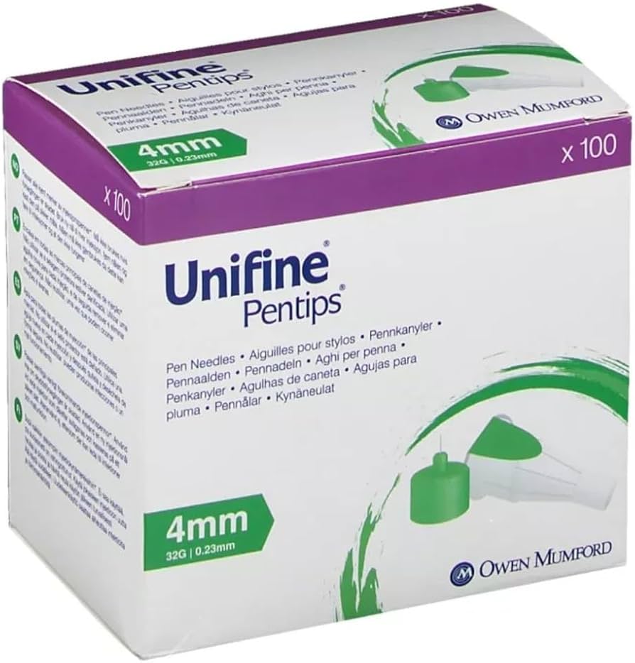 Unifine Pentip 4mm x 32 Gauge Needle - 100 Pen Needles