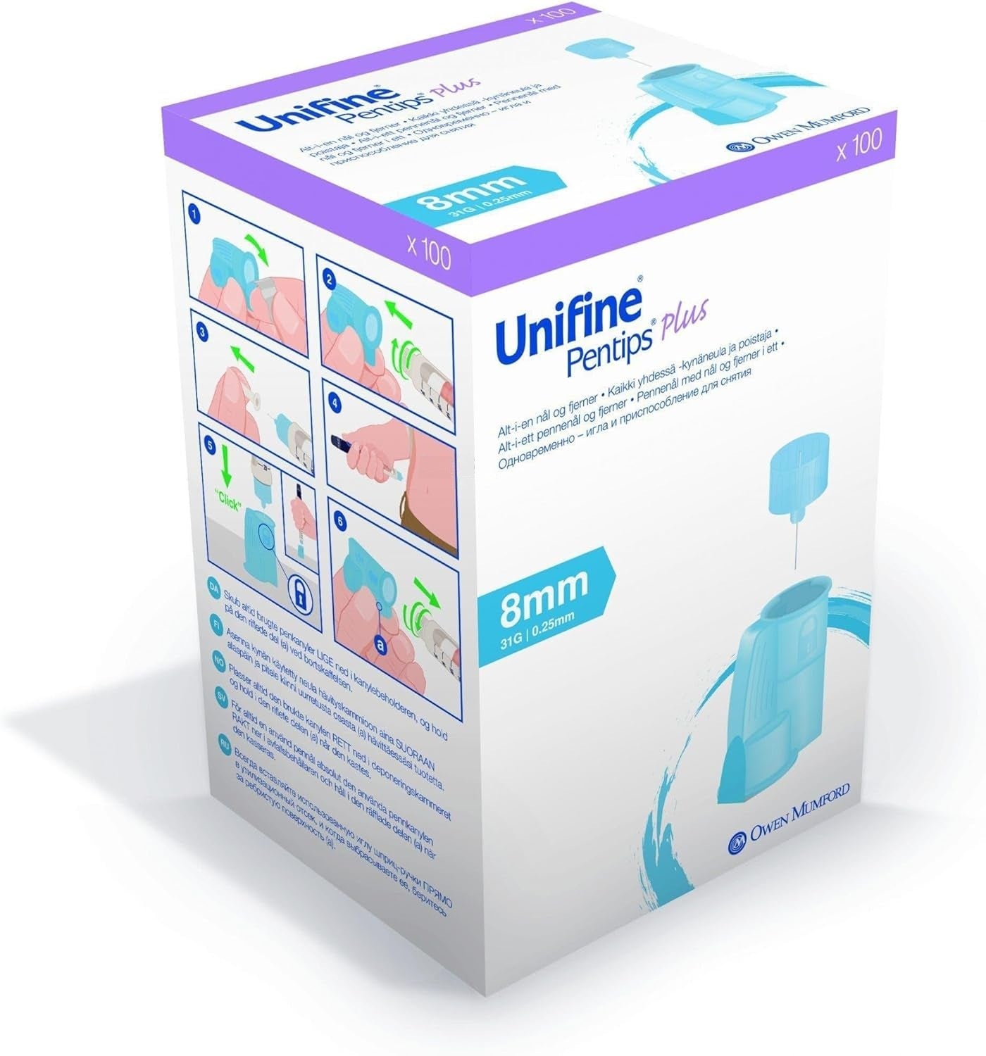 Unifine Pentips Plus 8mm x 31G Needle - 100 Pen Needles