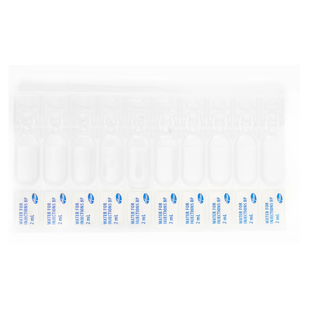 Pfizer Water for Injection BP 2ml Steriluer Ampoules - Box/20