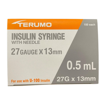 Terumo Insulin 0.5mL U100 insulin 27G x 1/2" (13mm)