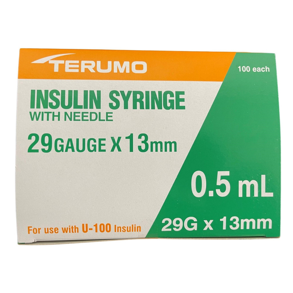 Terumo Insulin 0.5mL U100 insulin 29G x 1/2" (13mm) Box of 100