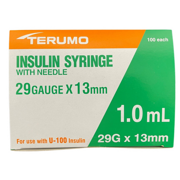 Terumo Insulin 1.0mL U100 insulin 29G x 1/2" (13mm)